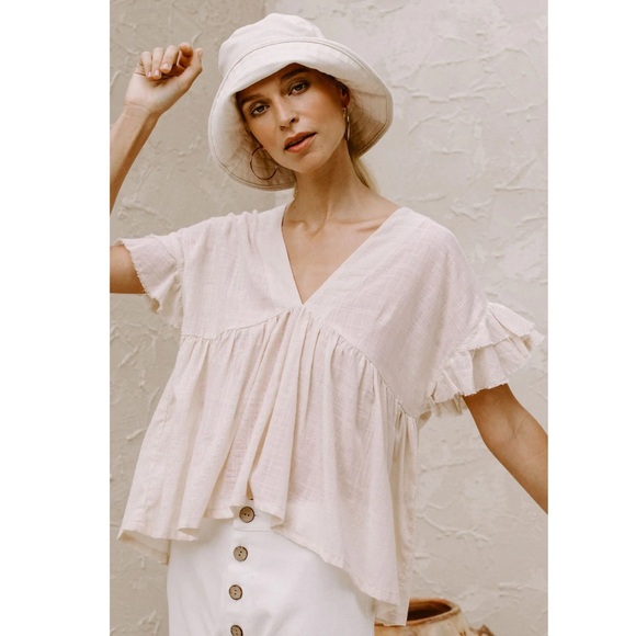 Doen Tops - Bird & Kite Calla Top in Bone, Australian Lifestyle Brand